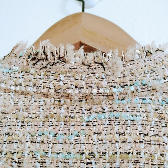 Chicos Boucle Open Front Textured Frayed Cardigan Duster Jacket - Picture 4 of 8